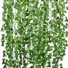 Artificial Green Ivy Leaf Rattan Creeper Leaves Vine Hanging Garland DIY Fake Flowers Plants for Garden Wedding Party Home Decor