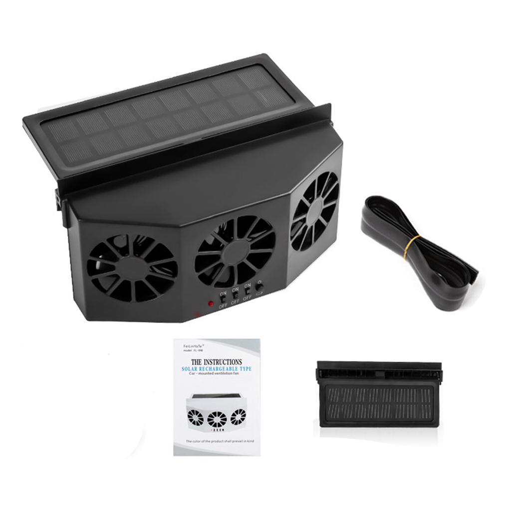 3 Head Coolers Car Fan USB/Solar Energy Cooling Vent Exhaust Portable Car Coolers Fan Exhaust Fan Car Radiator