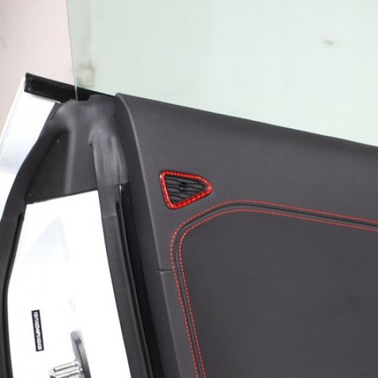 Red Carbon Car Door Speaker Frame Trim Decorate Sticker For Corvette C8 -24