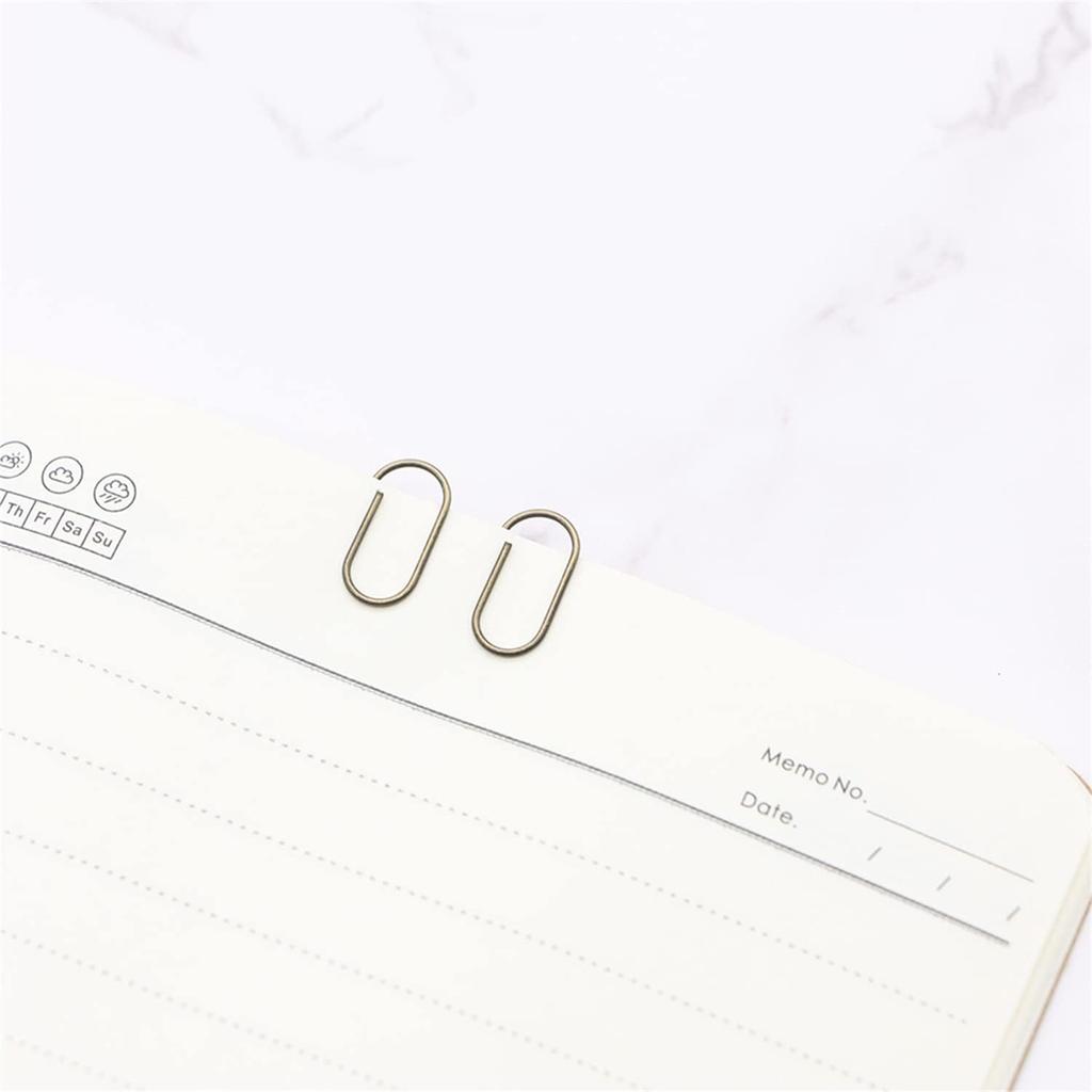 200pcs Bronze Mini Paper Clips Cute Paperclips Smooth Stainless Steel Wire Bookmarks in Tinplate Paper Clips Dispenser Holders for Desk Accessories