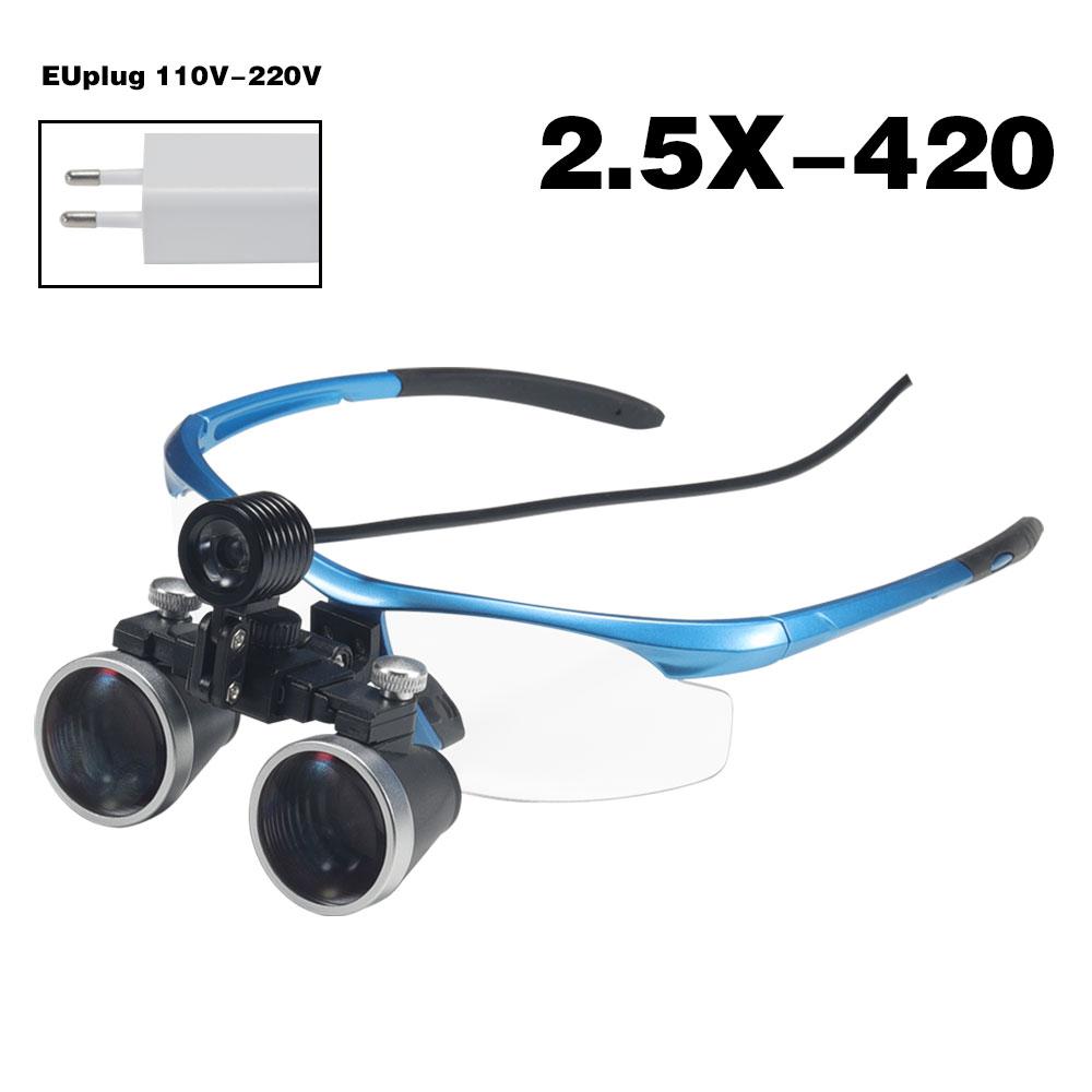 Exp Dental Loupe 2.5X 3.5X Magnifying Glass with LED Light Glasses Surgical Magnifying Glass Dental Medical Magnifying Glass