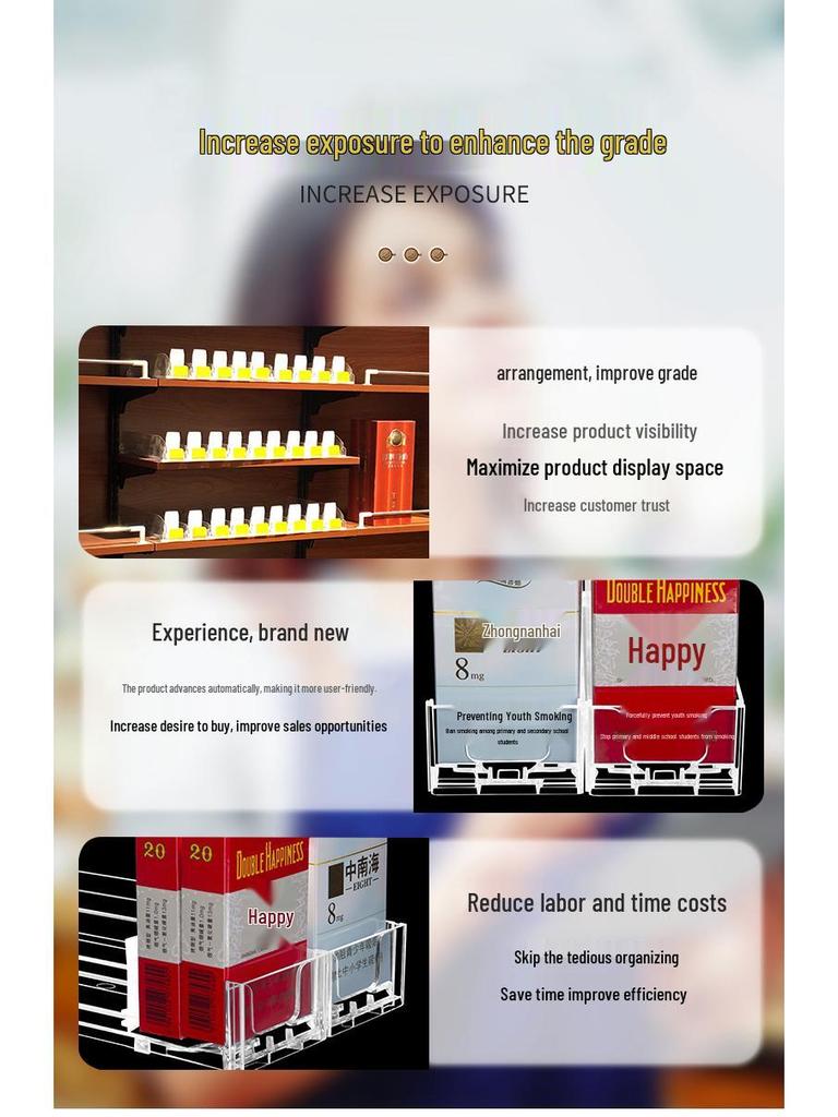 Automatic Pop-Up Cigarette Ejector Display Rack for Supermarket and Specialty Stores