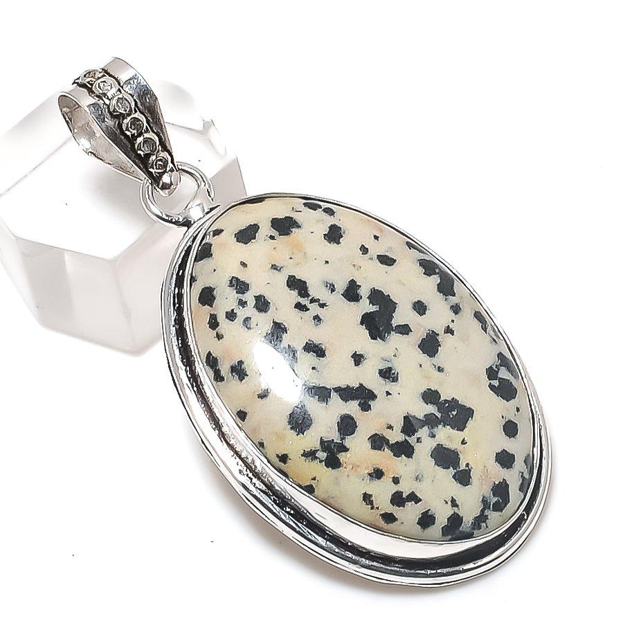 

Dalmation Jasper Gemstone 925 Sterling Silver Jewelry Pendant 2.09