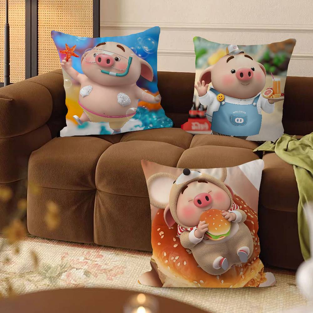 CUTE Pig Stitch Lucky Dragon Pillow Cover Sofa Cushion Cover Home Room Decoration Children Gift