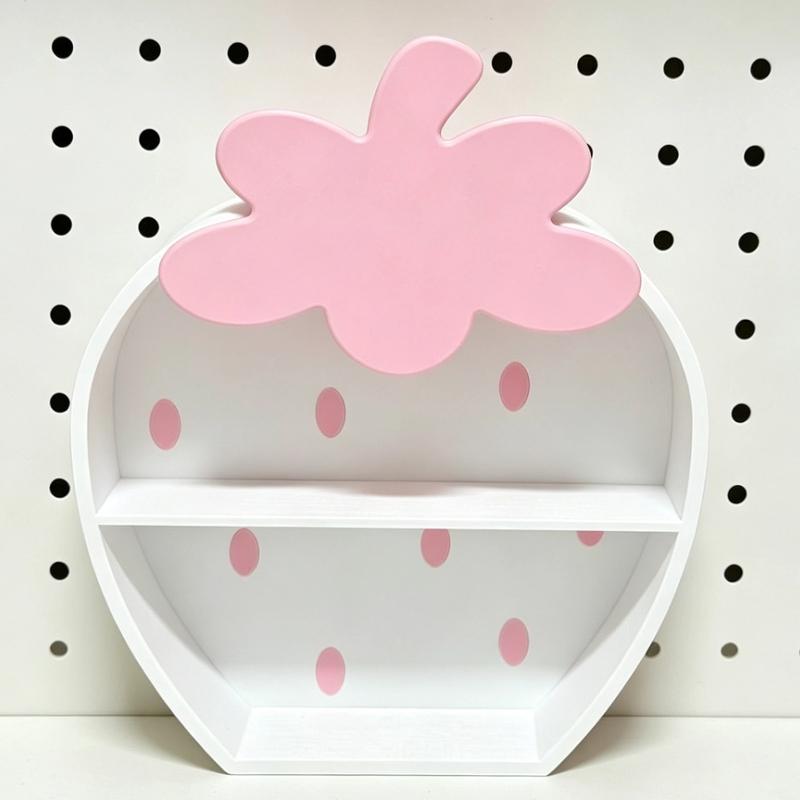 1Pcs Desktop Storage Rack Cute Strawberry Double-Layer Storage Cabinet Girly Heart Ornaments Hand-Made Display Box Storage Rack