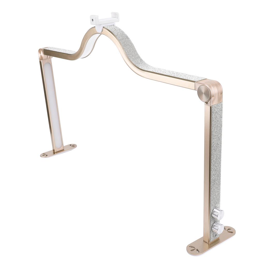 Desk Nail Tech Lamp 3000K-6000K LED Nail Lamp Foldable Large Nail Lamp with Cell Phone Holder for Eyelash Extension Eyebrow