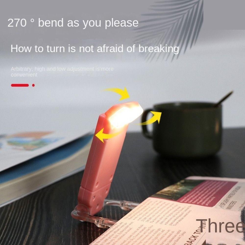 USB Rechargeable Book Reading Light 3 Light Colors Night Lamp New Night Light Clip