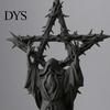 Three Dimensional Robe Details 3D Printed Wizard Thorned Star Ornament for Halloween Desktop Decor, Dark Magician Figurine Gothic Home Holiday