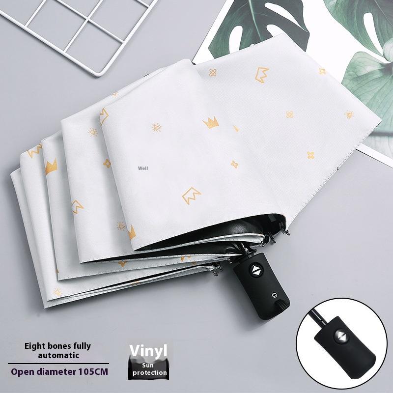 Składany parasol automatyczny mężczyźni i kobiety studenci śliczny parasol przeciwsłoneczny osłona przeciwsłoneczna anty-ultrafioletowy deszcz i słoneczny parasol podwójnego zastosowania