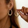 Fashion Exaggerated Irregular Geometric Hollowed-out Circle Spiral Flower Stud Earrings for Women Party Piercing Jewelry Gifts