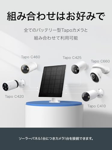 Tapo Solarpanel für Outdoor-Kamerabatterien - Solarbetriebene Outdoor-Sicherheitskameras [Tapo C460/C425/C420S2/C420S1/C420/C410/D210/C660/C400] TP-Link