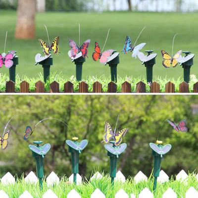 Solar Powered Flying Fluttering Fake Butterfly Yard Garden Stake Ornament Decor