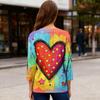 Women's Valentine's Day Print Fashion Casual 3/4 Sleeve Round Neck Top