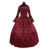 Women's High Neck Long Sleeve Maxi Dress Slim Fit Victorian Renaissance Ball Gown Costume Dress