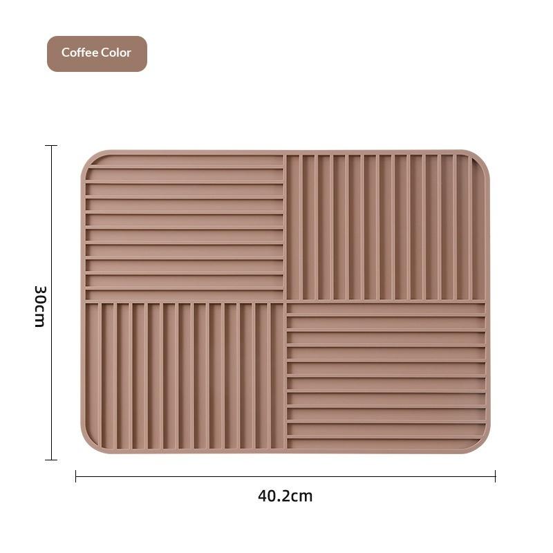 Складной коврик для сушки посуды Силиконовый дренажный коврик для кухонной посуды Нескользящая сушильная подкладка Коврик для сушки посуды Быстросохнущий Для дома коричневый 1890₽