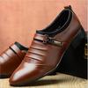Summer Black Brown White Men Leather Shoes Mens Pointed Toe Dress Shoes High Quality Formal Slip On Hollow Out Sandals Man