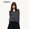 MO&Co. Women's Wool Blend Turn-down Collar Cardigan