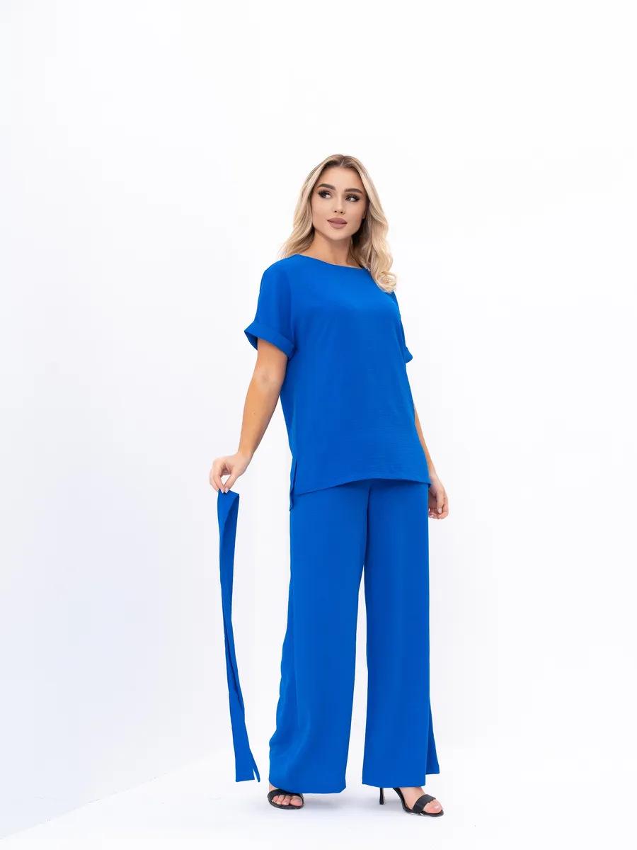 

European Summer 2026 Women s Lace-Up Two-Piece Set – Solid Color Loose Fit Wide-Leg Pants Extra Large