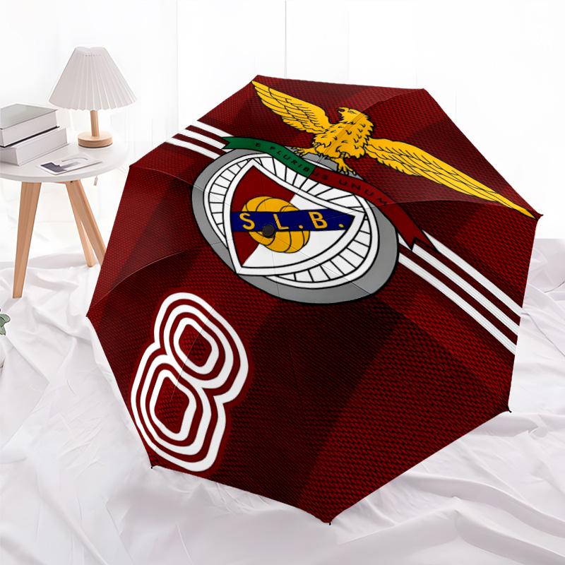 1pc B-Benfica Umbrella, Sun Protection, And UV Shielding. It Has Eight Sturdy Ribs for Outdoor Use And Perfect As a Holiday Gift