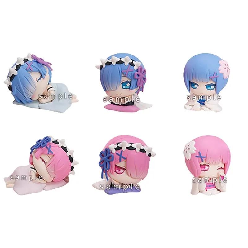 Re Starting Life Another World Sleeping Series Gashapon Toys Rem Ram Anime Lovely Figure Model Ornaments ZERO in Kid Friendly Entertaining Fun Play