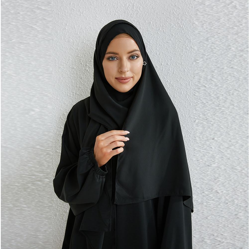 Muslimisches Abaya-Gebetskleid, einteiliges Kapuzen-Smoking-Ärmel, islamische Kleidung für Damen, Jilbab, Dubai, Saudi-Arabien, schwarze Robe, türkische Bescheidenheit