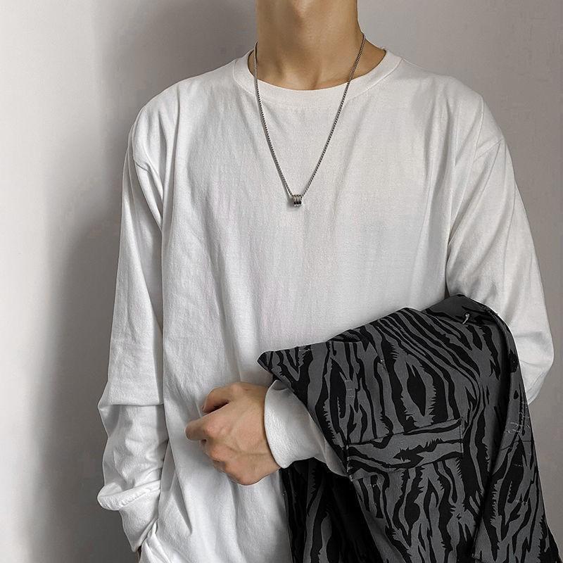 Titanium Steel Necklace Men Women Polished Bead Chain Hip Hop Minimalist Pendant 60-70cm Adjustable Length