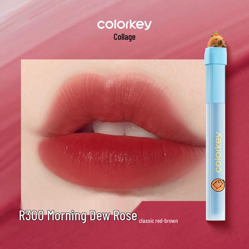 Colorkey Water Mist Lip Glaze: Qixi Capybara Non-Transfer Lipstick for Women
