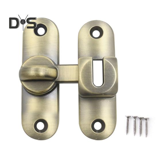 Barn Door Lock 90/180 Degree Flip Sliding Door Latch Punch Free Simple Installation Heavy-Duty Bar Gate Latch Safety Slide Door Lock