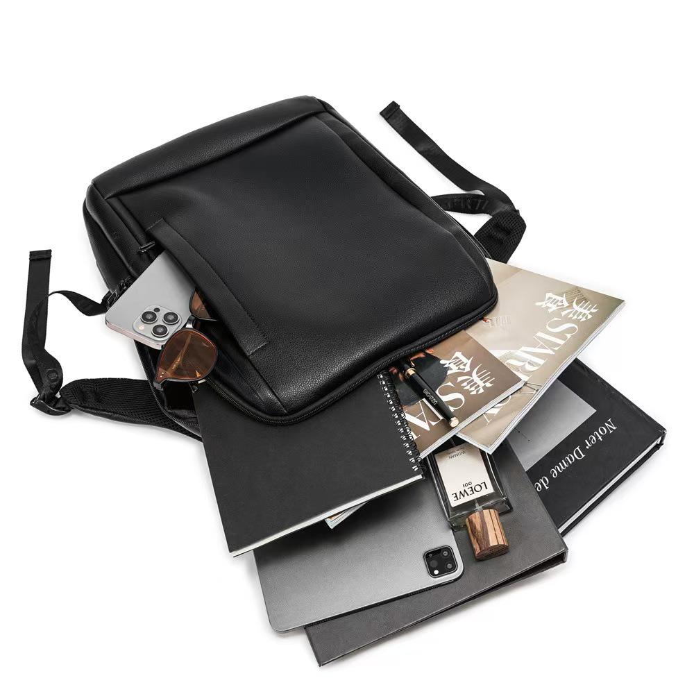 Men's Premium Leather Waterproof Laptop Backpack - Business & Travel