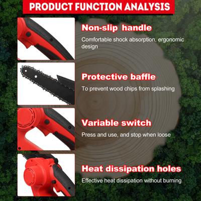 Brushless Mini Chainsaw Cordless 8 Inch, Super Powerful Hand Saw with 3.0Ah Battery, 1 Hour