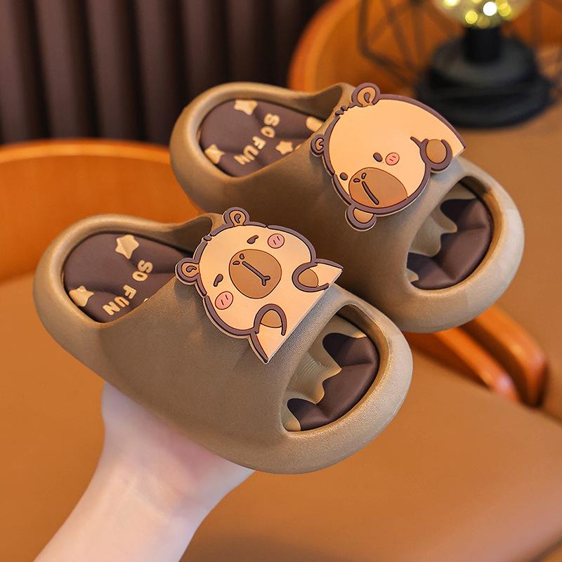 Kapibara Summer Children's Sandals Non-Slip Cute Boys and Girls Home Bathing Slippers for Big Kids and Toddlers