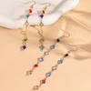 Geometric Circle Beaded Tassel Statement Earrings, Colorful Instagram Worthy European Style for Women