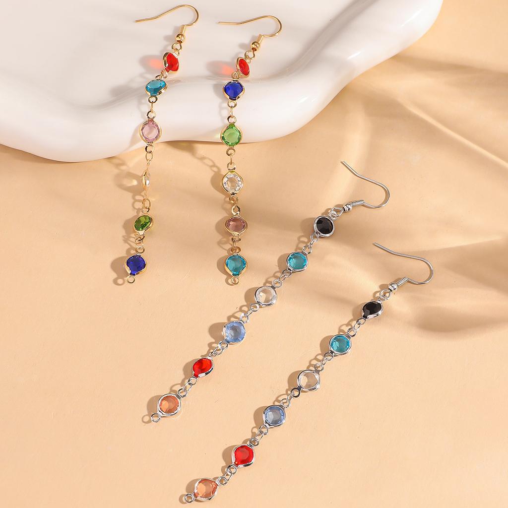 Geometric Circle Beaded Tassel Statement Earrings, Colorful Instagram Worthy European Style for Women