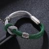Two-tone Milan Rope Men's Bracelet with Stainless Steel Magnetic Clasp - Trendy European and American Style Jewelry