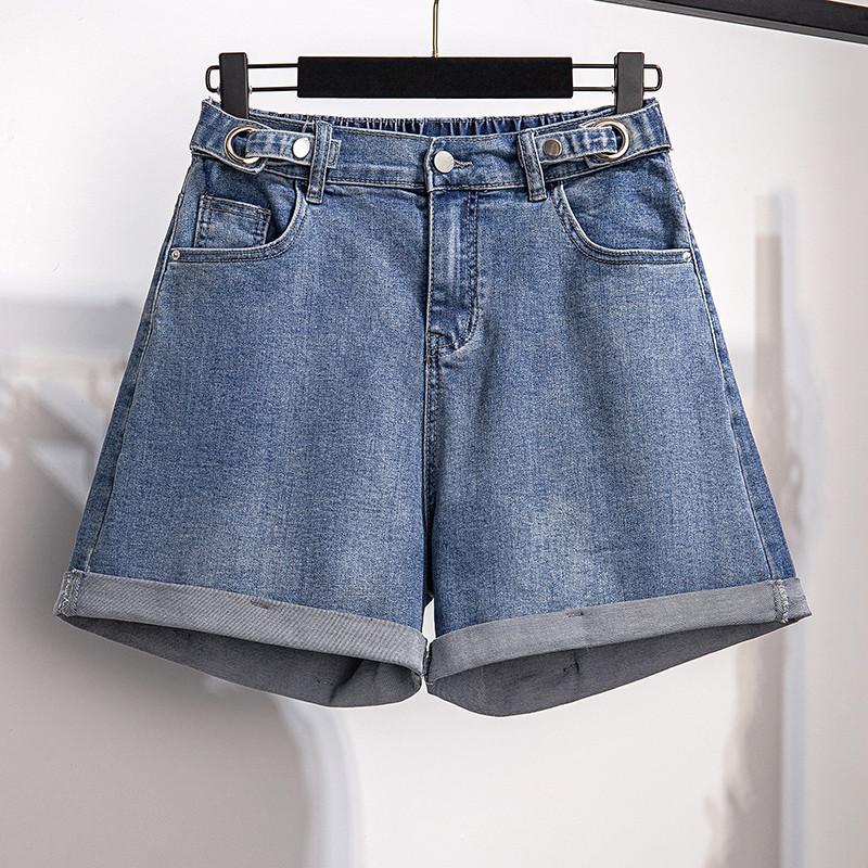 Plus Size Damen Casual Shorts Sommer Damen Slim Loose Casual Denim High Waist Casual Shorts