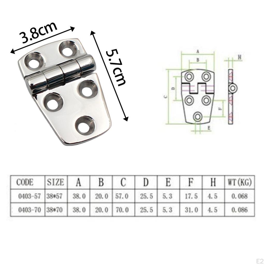 316 Stainless Steel Marine Hinge for RV And Yacht Deck, Heavy Duty Flush Mount