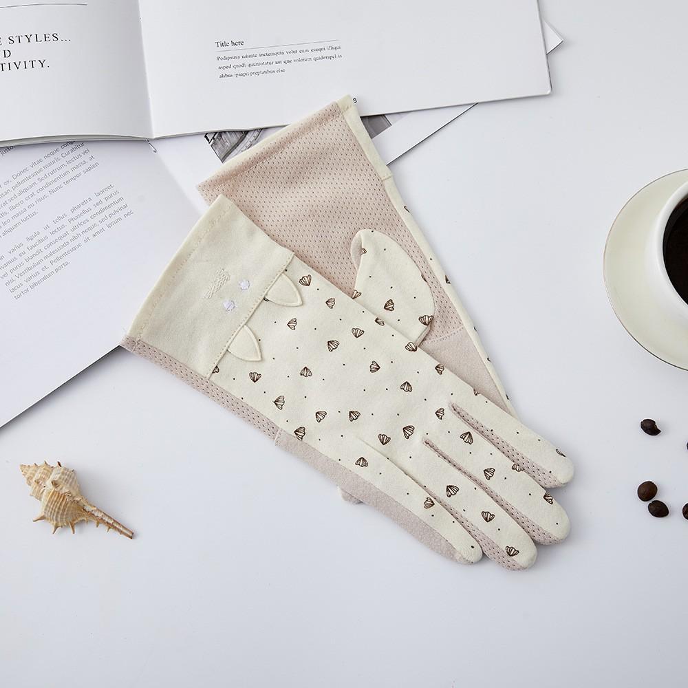 Women's Sunscreen Gloves New Spring and Summer Driving Korean Version of Lace Bow Riding Anti Slip Thin Touch Screen Gloves
