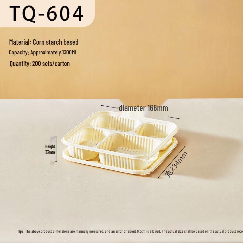 Eco-Friendly Corn Starch Divided Meal Container