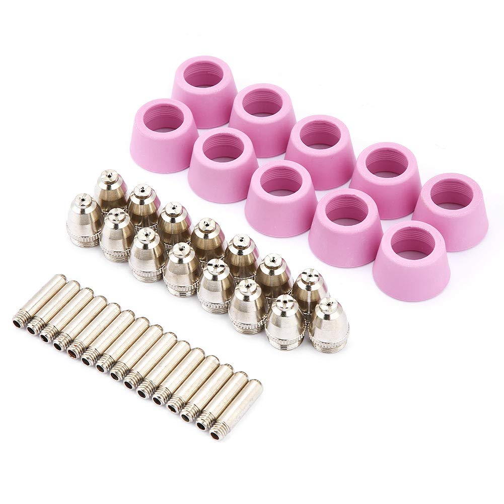 40pcset AG60 SG55 Plasma Cutter Cutting Torch Electrode Nozzles Cups Kit Plasma Cutter Accessories Steel Mill Plasma Cutter Accessories, for SG55,