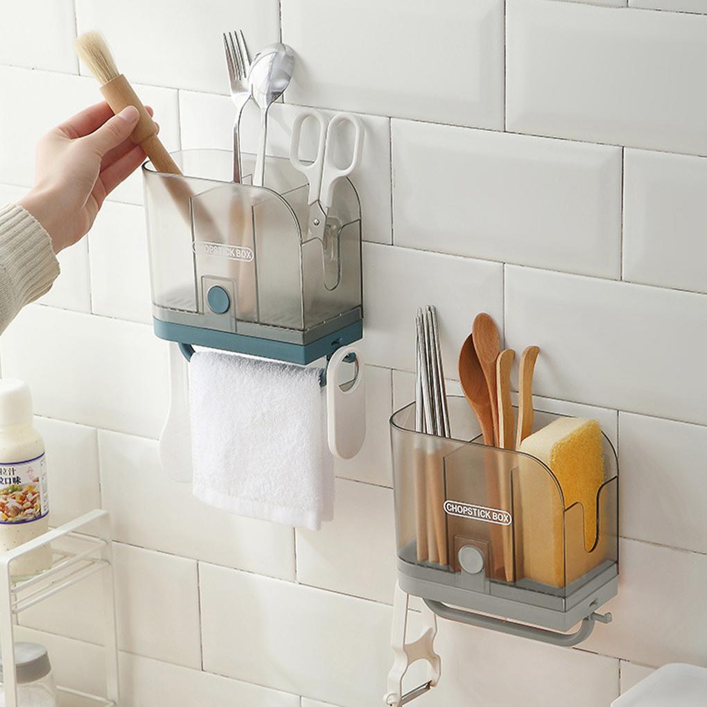 Chopstick Holder Draining Chopstick Organizer Rack Plastic Kitchen Spoon Fork Storage Box