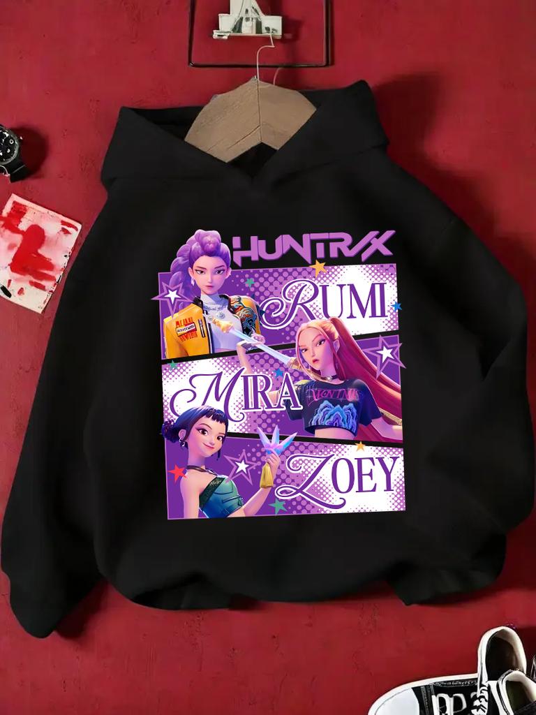 KPop Hunter Rumi Derpy Cartoon Girls Boy Hooded Sweatshirt Warm Children's Wave Fashion Casual Tops Casual Girls Clothing