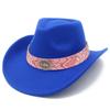 European and American retro style western cowboy hat female elegance crimping design party top hat fashion literary jazz hat