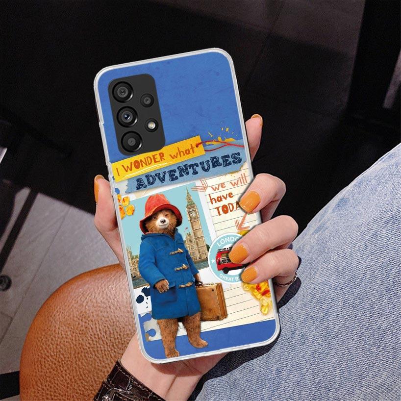 

Cute P-PaddingtonS Bear Phone Case For Samsung Galaxy A52 A32 A22 A12 A51 A31 A50S A30S A20S A10S Note 20 Ultra 10 Plus S10 A72 Samsung A50