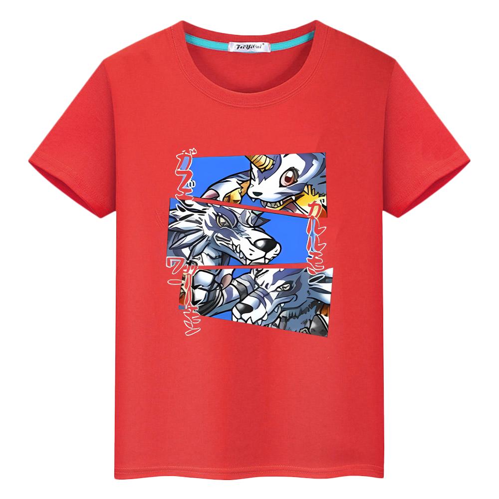 Digimon Print T Shirt for Kids Cartoon Pride Tshirt Girls Boy Cotton Clothes Y2k Kawaii Tops Anime Short Sleeve T-shirts
