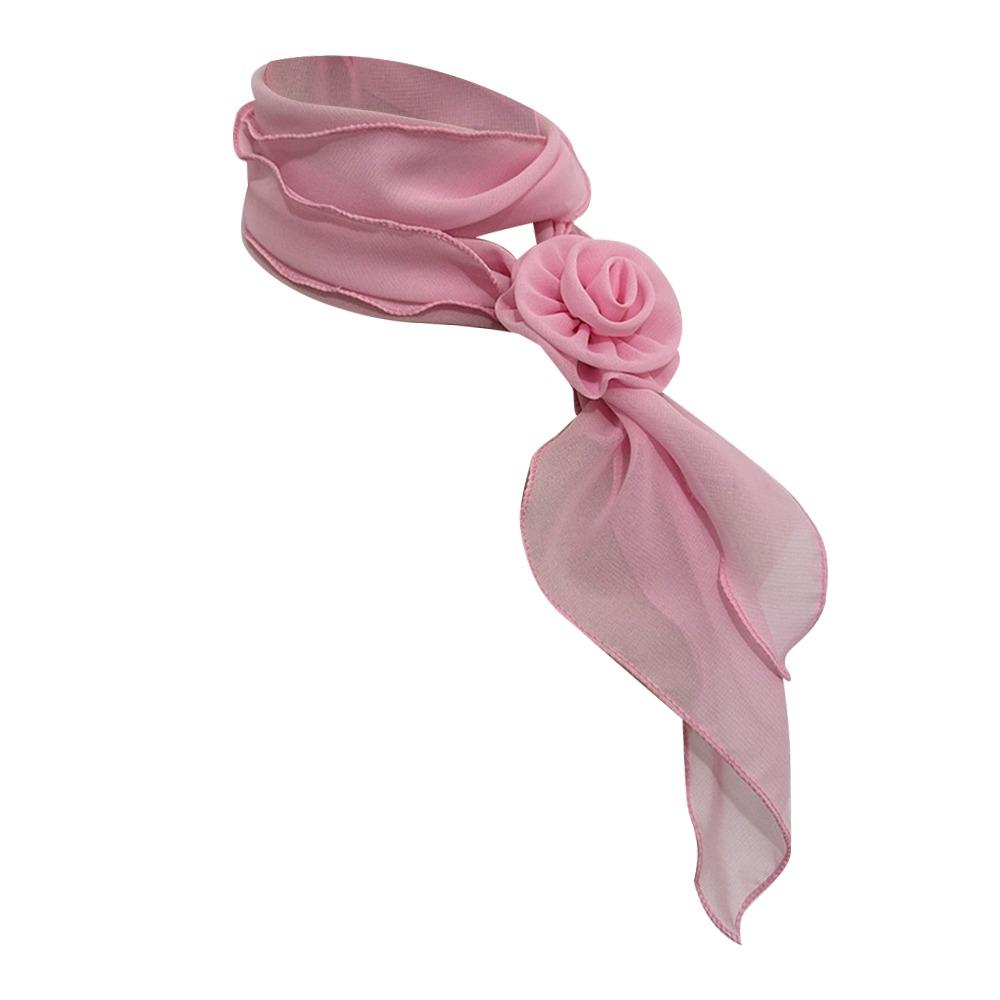Detachable Silk Scarf Thin Floral Chiffon Scarves Fashion Neck Cover  For Women Lady Girls Female