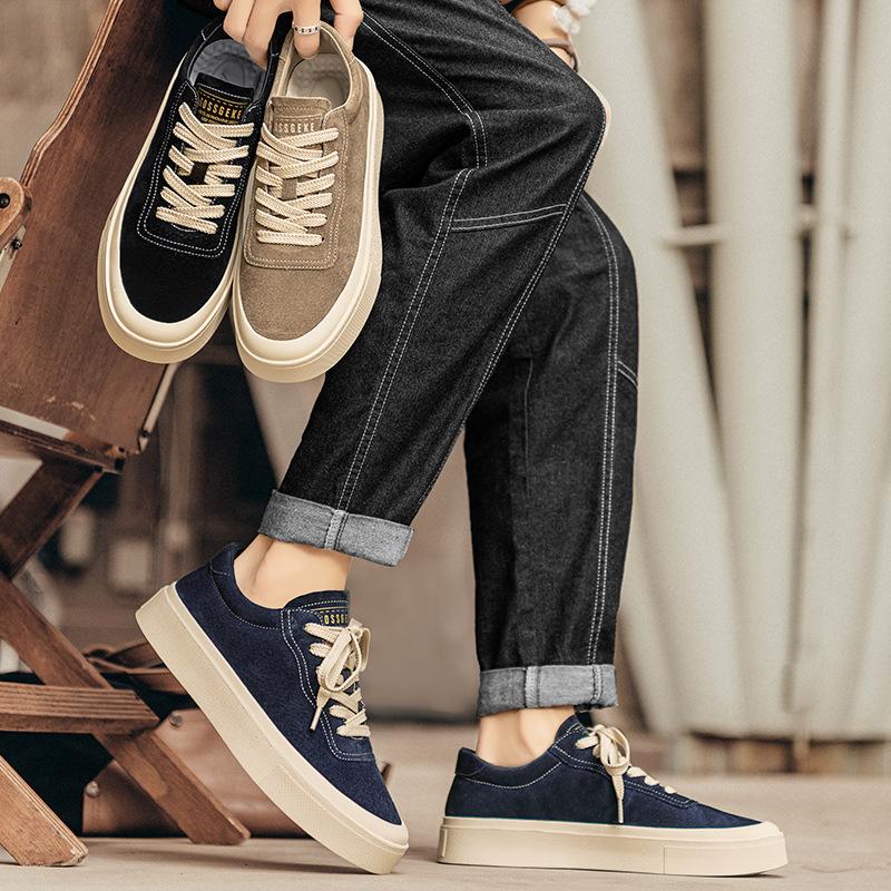 Men's shoes autumn 2025 new trendy brand retro leather suede casual skateboard shoes men's high-end sports trendy shoes