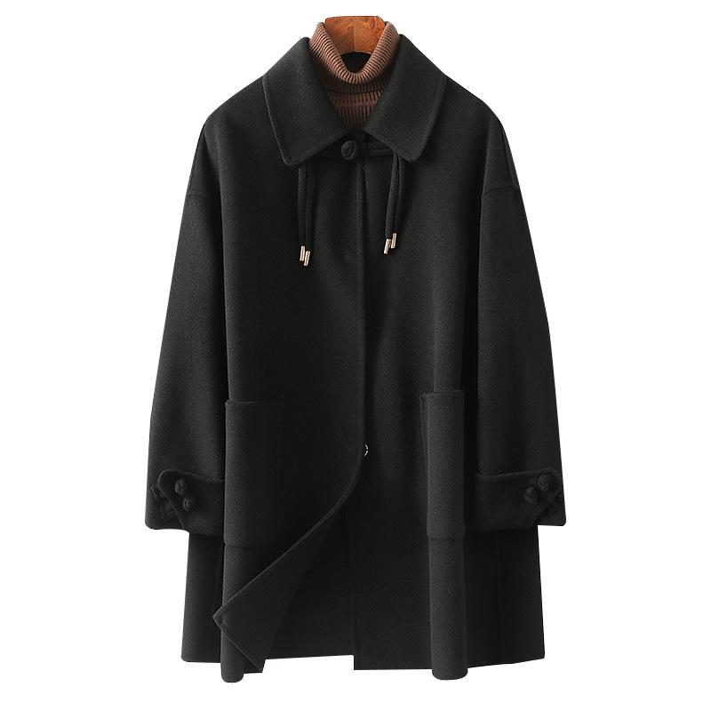 Double-sided woolen cashmere coat for women's short autumn and winter new loose small woolen coat for women