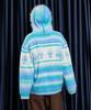 WAIKEI Snow Gradient Fur Hooded Zip-Up Blue