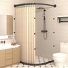 Handun Magnetic Folding Shower Curtain with Water Barrier