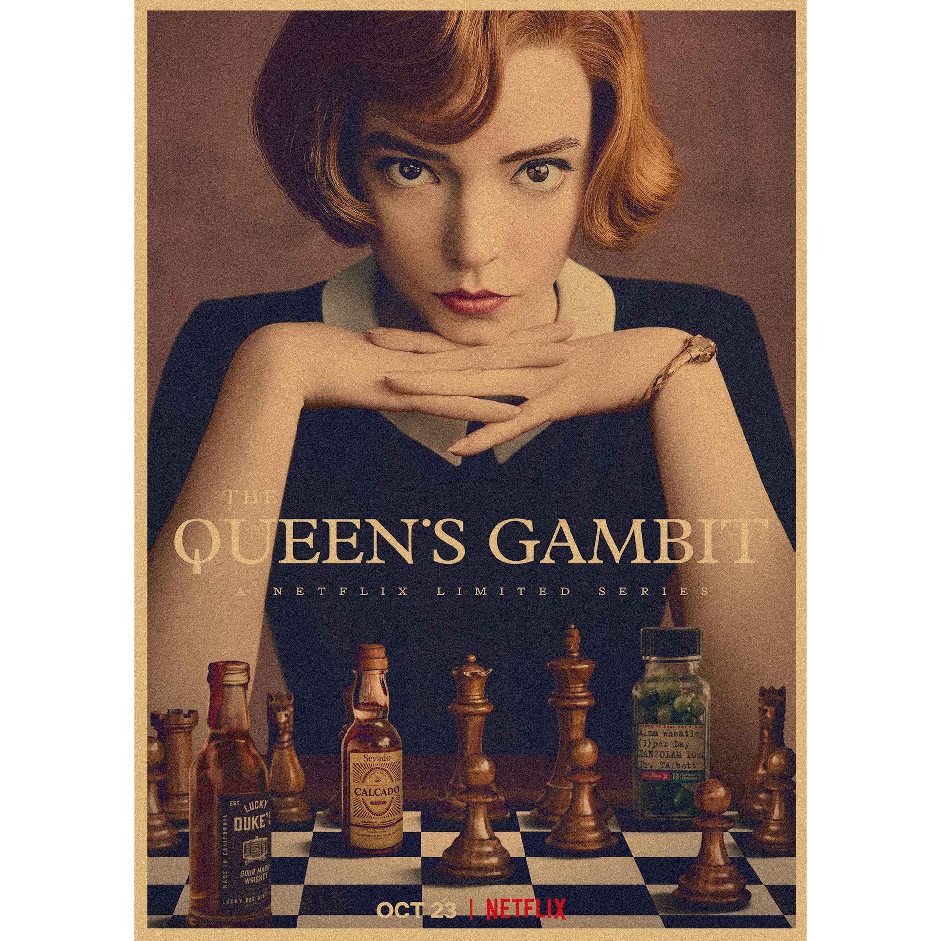 

The Queen s Gambit Retro Movie Poster - American Drama Decorative Wall Art 29.7X42cm (A3 size)